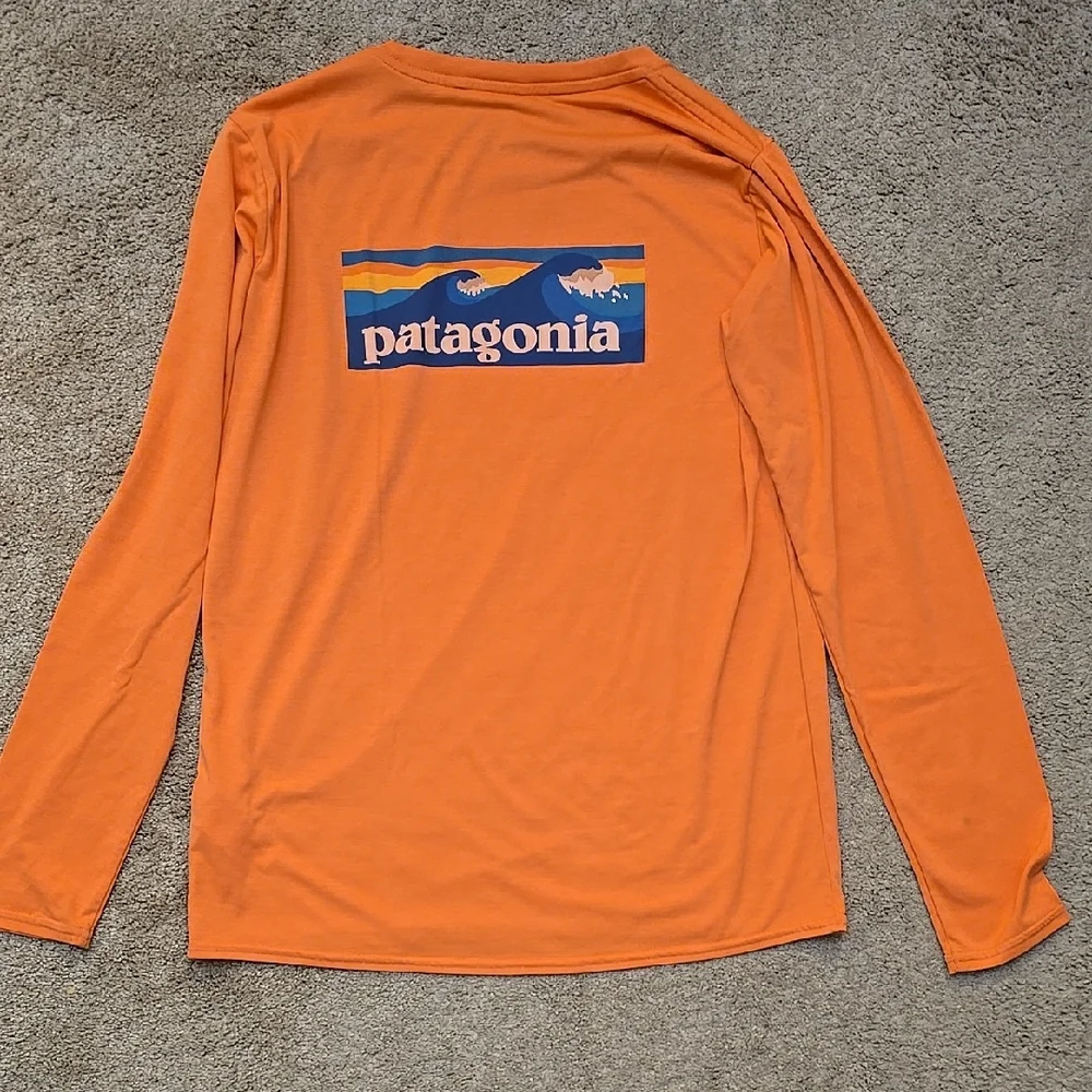 Patagonia Womens Capilene Long Sleeve Orange Top Size Small - Picture 4 of 6